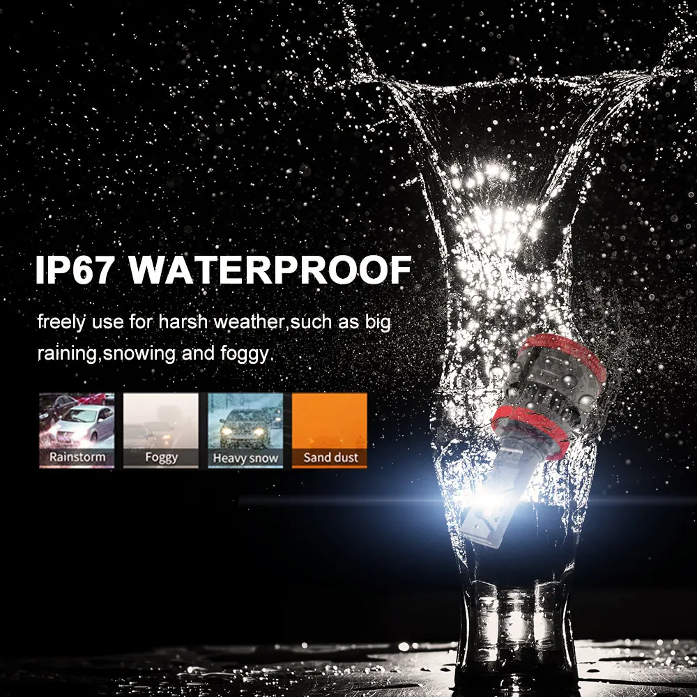 HUAJIAN High Power Universal 3 Copper Tube Car M5 Headlight Bulb 9005/9006/9012/H4/H7/H11 IP67 Waterproof Auto Lamp