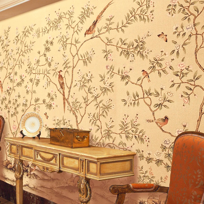 Wholesale Hot Botanical Flowers Silk Wallpaper Luxurious Style Natural Comfort Printed Wallpaper With Free Samples Provided