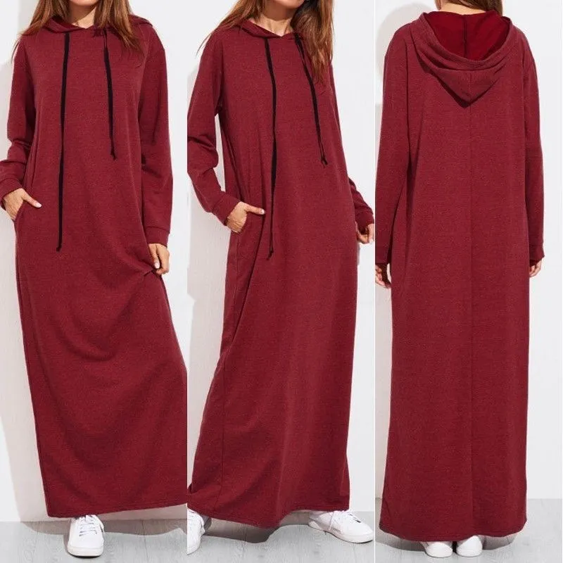 Factory Custom Long hoodie knitted cotton hoodie dress for women sexy dresses