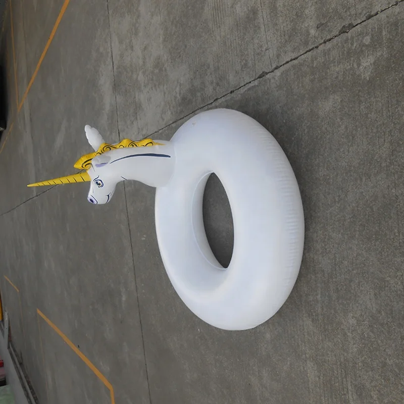 Customized pool float tube inflatable unicorn swim ring
