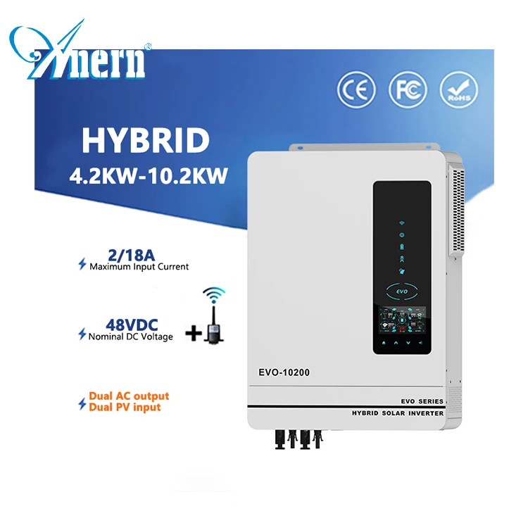 Anern solar hybrid inverter 48v wave solar power inverter 5000w with mppt solar charger parallel function