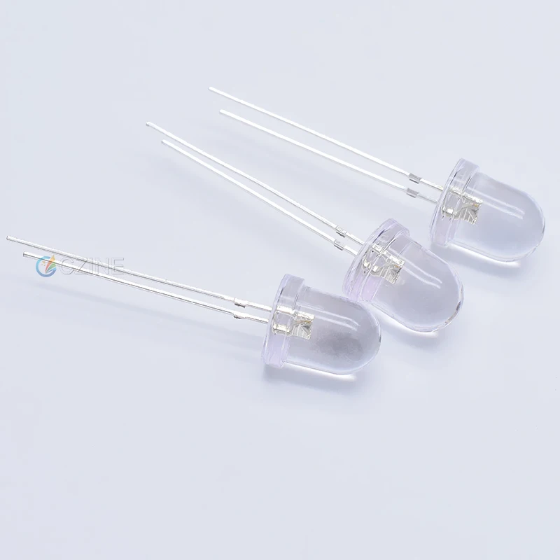 Czinelight High Quality 8mm Round Water Clear Led Yellow Red Blue Warm White 8mm Led Diode For Flashlight Lamp Beads