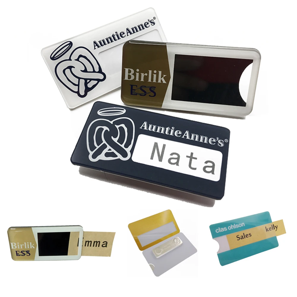 Custom Size Acrylic Name Badge  With Pin From