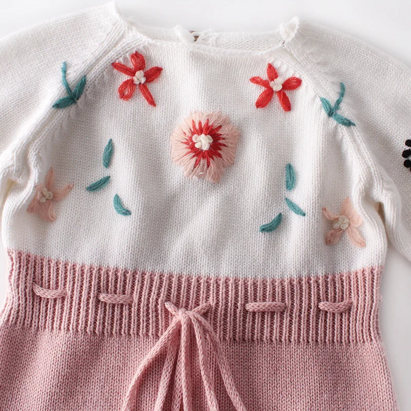 clothes for babies hand embroidered sweater knitting wool conjoined clothing bag used for travel fart ah climb clothes