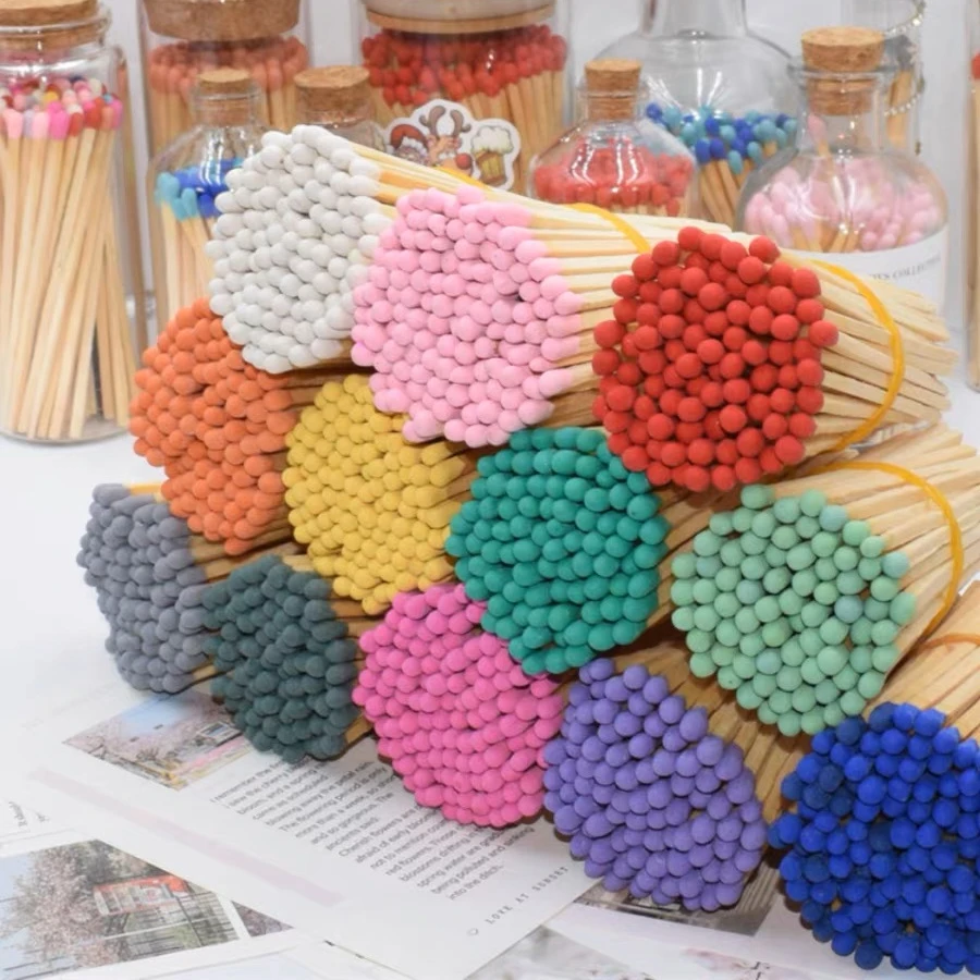 Bulk wood different lengths and different colors wholesale price of match sticks lower MOQ and price matches