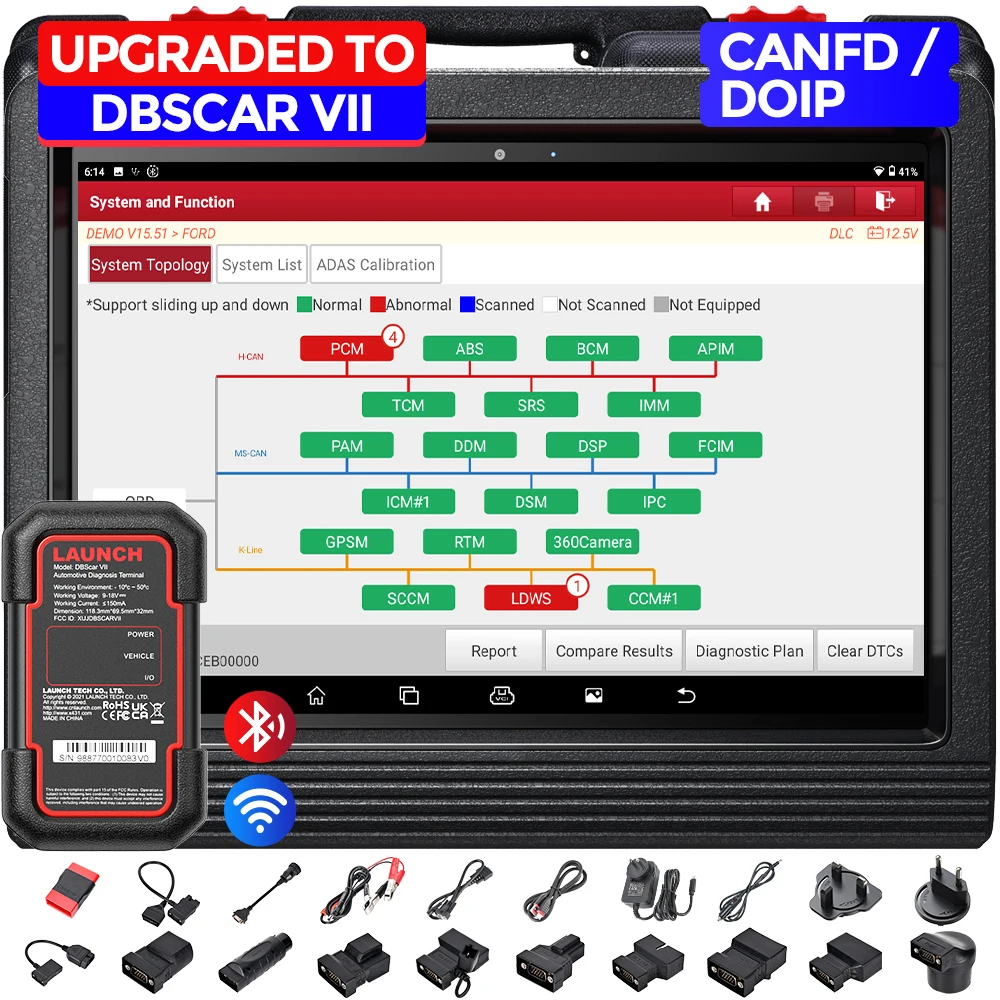 New Launch X431 V Plus v+ 10 Inch Launch X431Pro3 Diagnostic Scanner Work with Heavy Duty Module