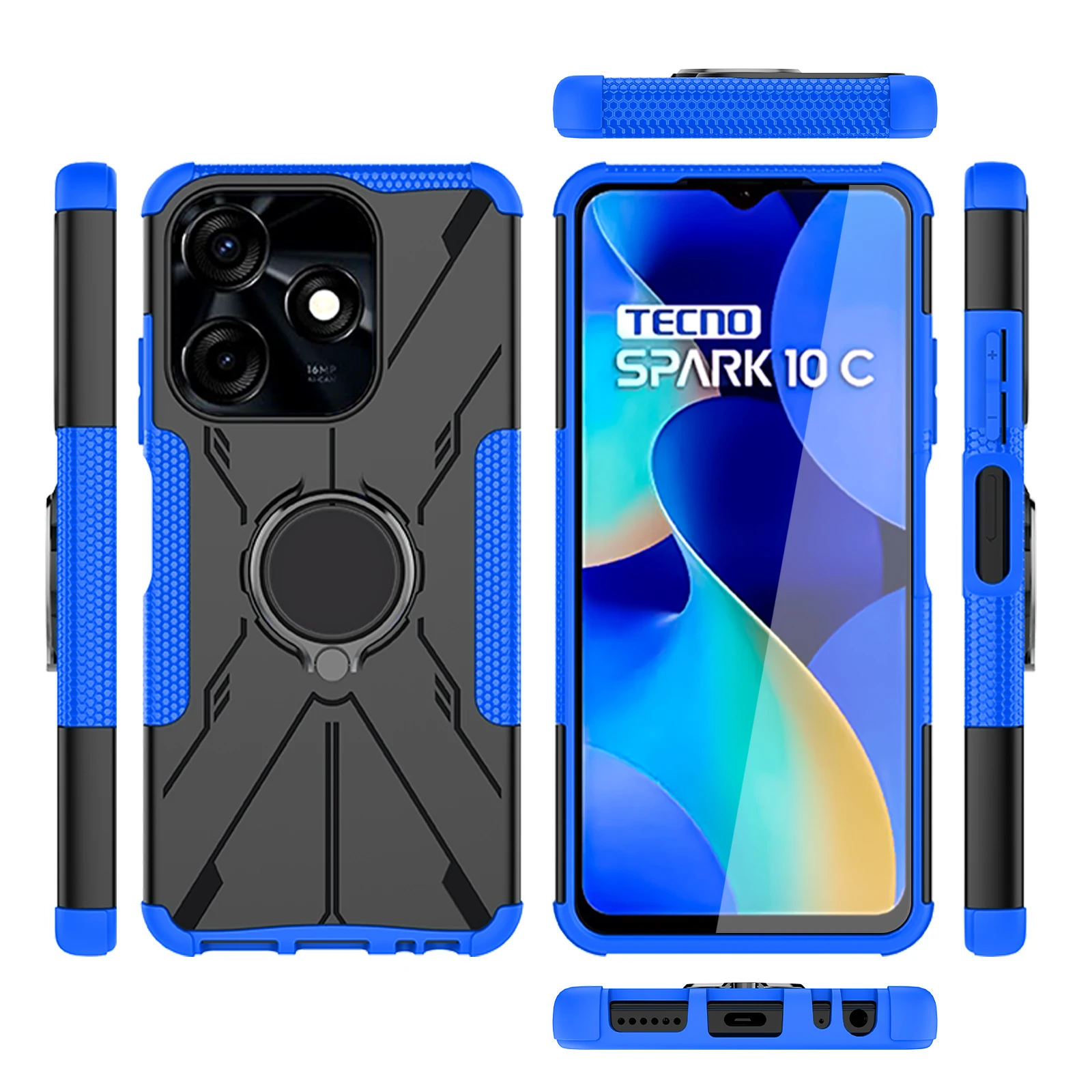2 in 1 shockproof armor phone case for Tecno Spark 10C Go 2023