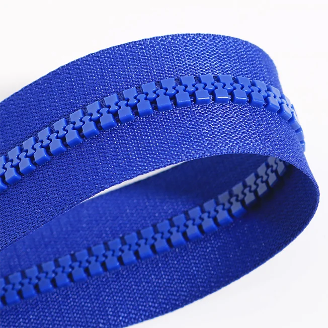 Custom 5# glue teeth common dental resin zipper open end down jacket front access zipper