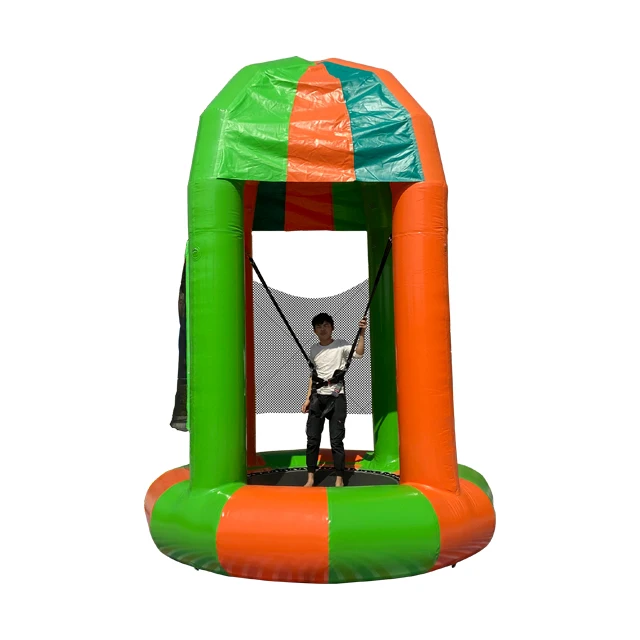 Kids Single Inflatable Bungee Jumping Trampoline with safe belt