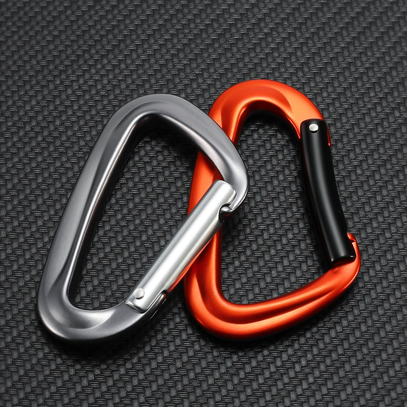 Aluminium Alloy Mountaineering Buckle D-shaped Spring Hook Climbing Fast Hanging Hammock Buckle Safety Hooks