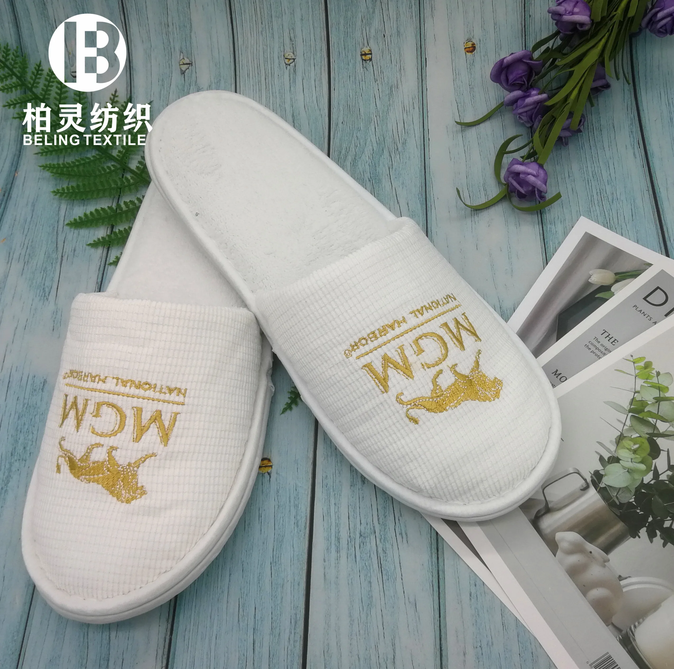 Manufacturer Low Price Hotel Disposable Slipper Custom Logo