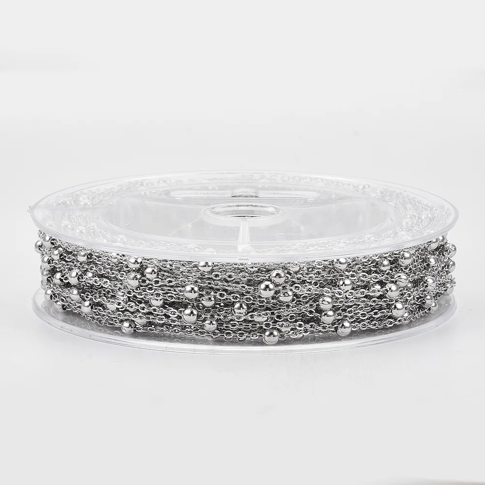 Rawmand 12 Meter Jewelry Making Chains with Small Bead Twisted Link Chains Iron O-Shaped Chains for Necklace Jewelry Accessories