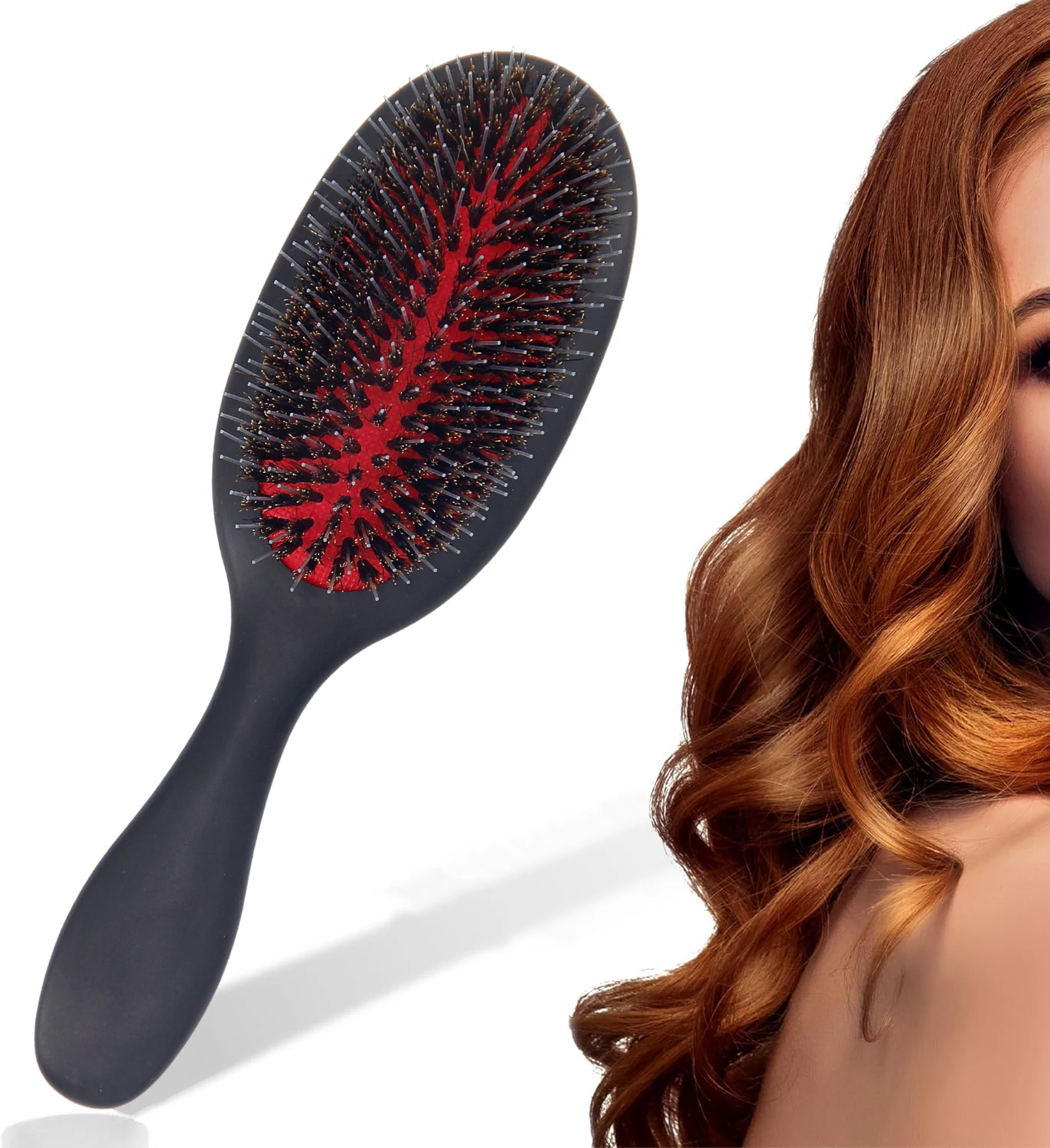 Professional Custom Detangling Wet Hair Brush with Logo Boar Soft Bristles Hair Extension Plastic Brush for Women