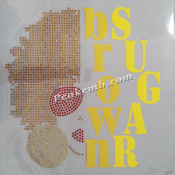 Shining Hotfix Rhinestone Motif Birthday Queen High Heel Rhinestone Transfer For Cloth