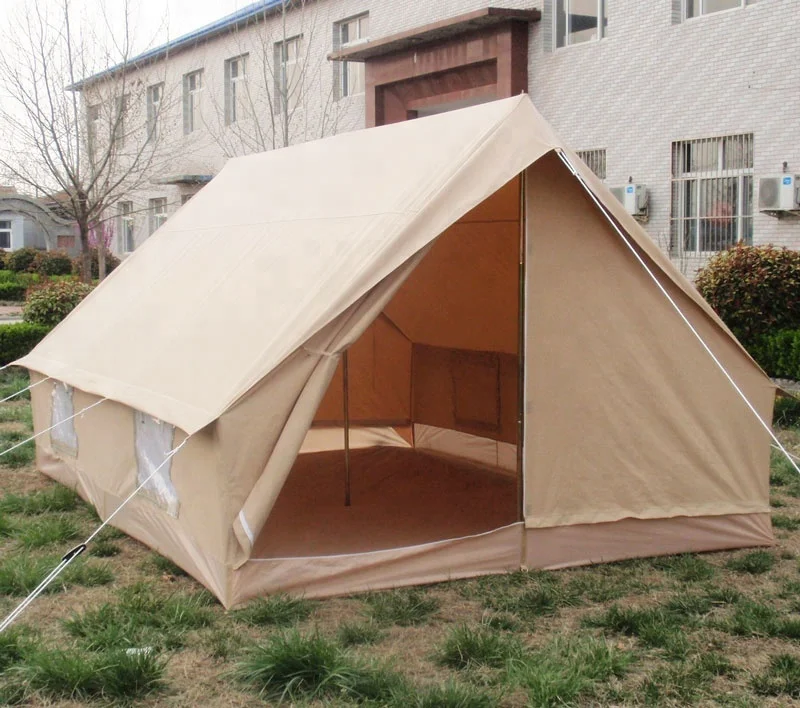 triangle 12sqm Cotton canvas hunting tent outdoor camping tent luxury safari tent