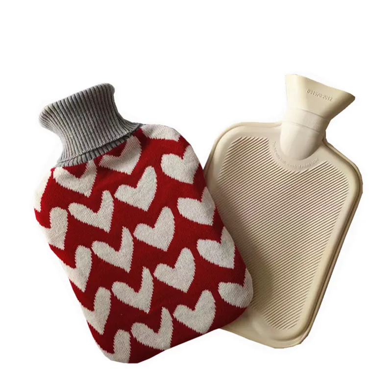 Hot Therapy Heating Water Bottle with Cover Pack Rubber Compress Transparent Ice Bag Warming Pain Relief