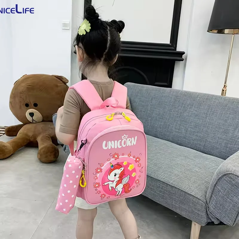Wholesale Children School Bags Pink Cartoon Backpack For Kids Backpack School Bags with Pen Bag