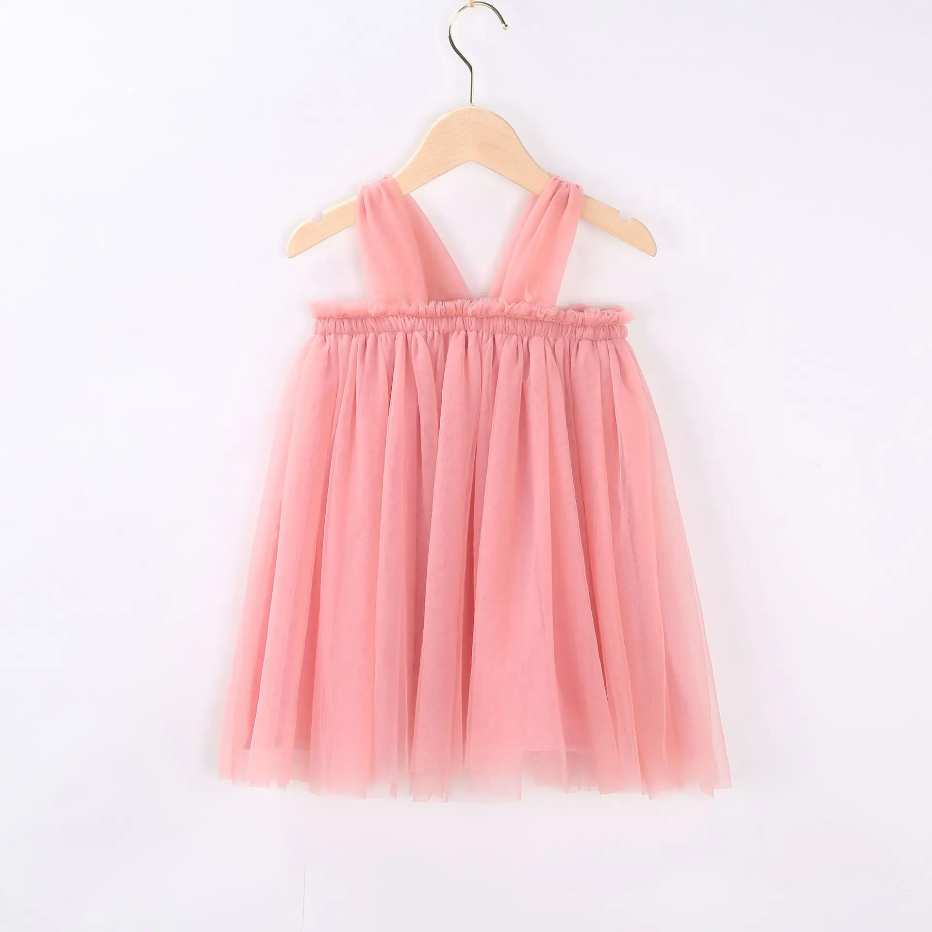 Summer Wholesale Children Birthday Party Frock 1 years Baby Girl Kids Thick Net Mesh Sleeveless Tutu Pompous Skirt Dresses