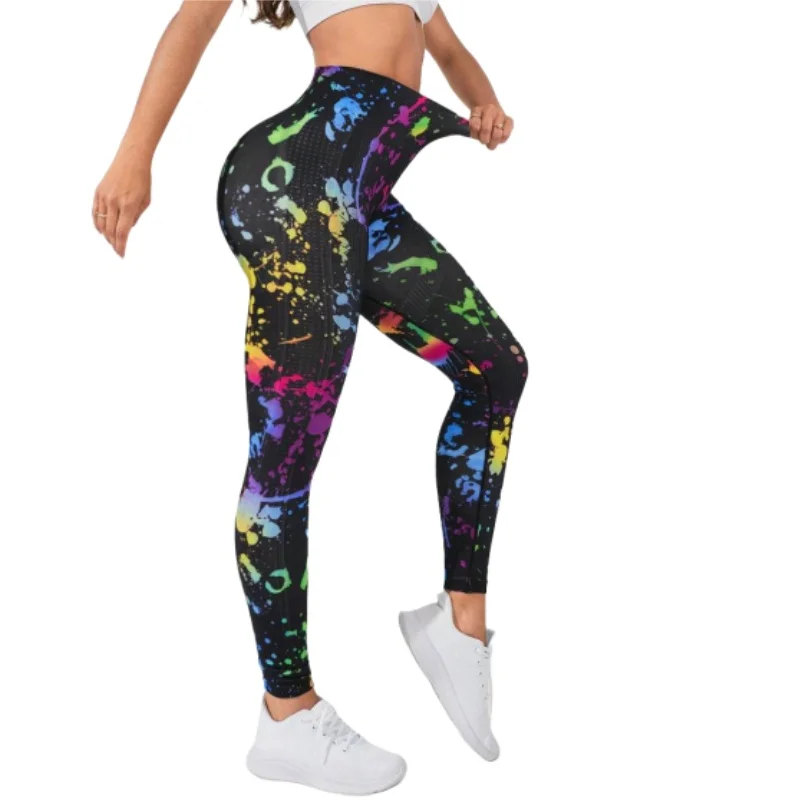 Aoyema Fashion Push Up Butt Scrunch Tight Legging Women Gym clothing Colorful Tie Dye Amplify Scrunch Booty Womens Yoga Leggings