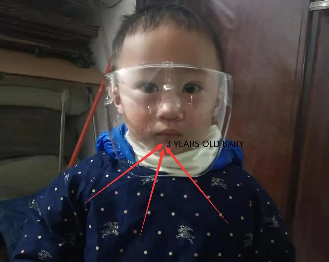 Оптовая продажа Детский защитный лицевой щиток, очки, солнцезащитные очки, анти-туман дети прозрачная пластиковая защитная маска