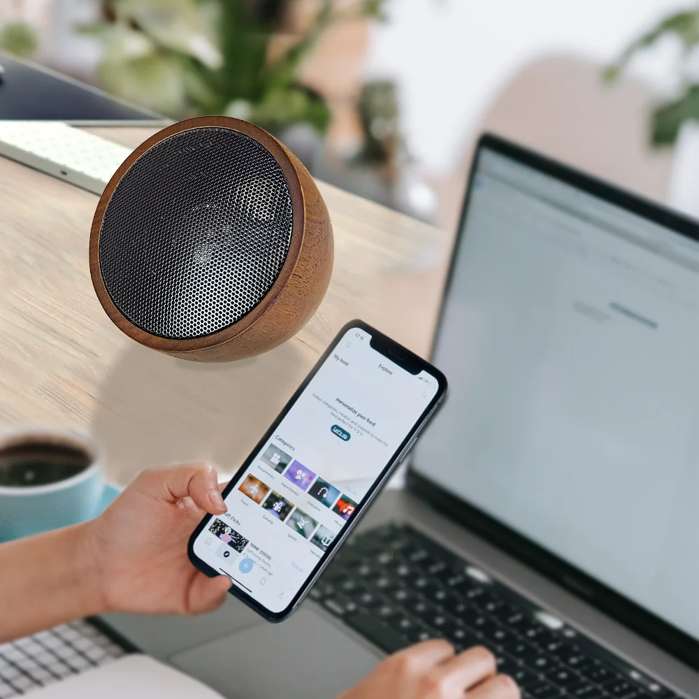 New Release  Poratable  Desktop Blue tooth Surround Wooden Speaker