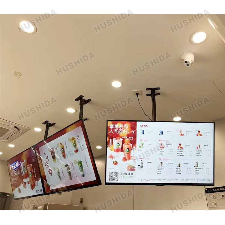 32 43 50 55 inch menu display screen lcd wall mount restaurant coffee fast food indoor menu board digital