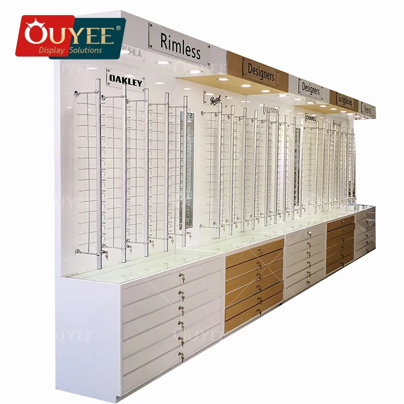 Retail Store Fixture Glass Shop Locking Eyewear Showcase Sunglasses Display Rack Optical Frames Display Stand