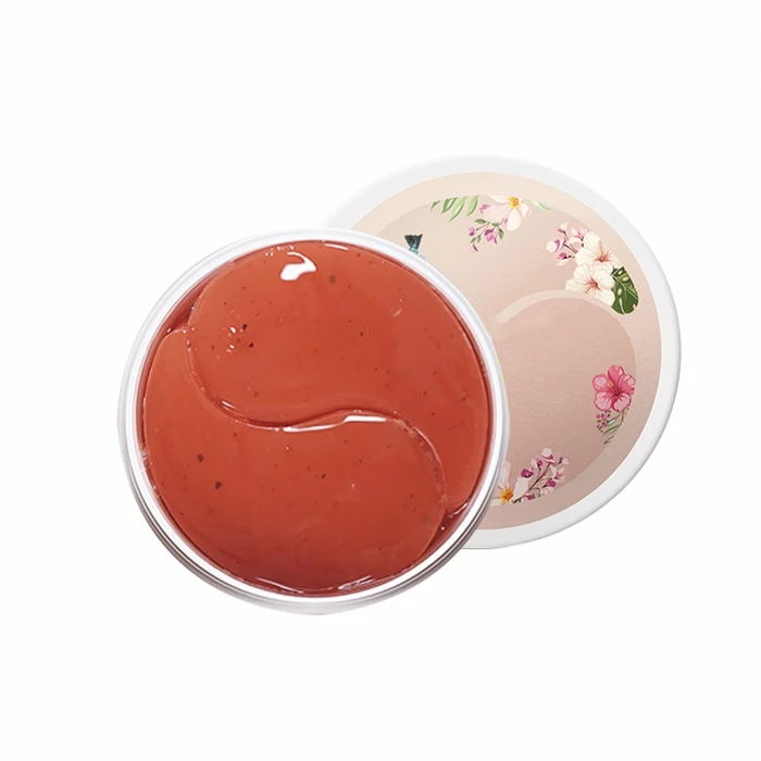 Menior Roselle tea eye gel patchh with leaf 60 pcs Korea eye mask Wholesale OEM