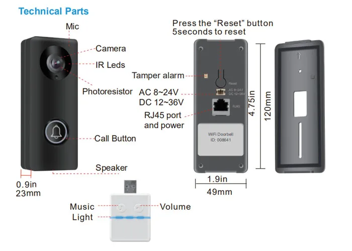 
2019 KONX 1080P wifi video door phone intercom with Onvif RTSP for unlock door by smart phone remote control 