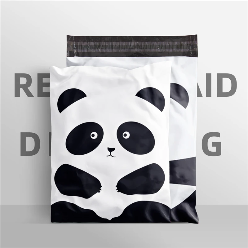Wholesale 100pcs/lot Packing Bags Panda Storage Logistics Packaging Courier Bag Shop Transport Postal Business Drop Delivery
