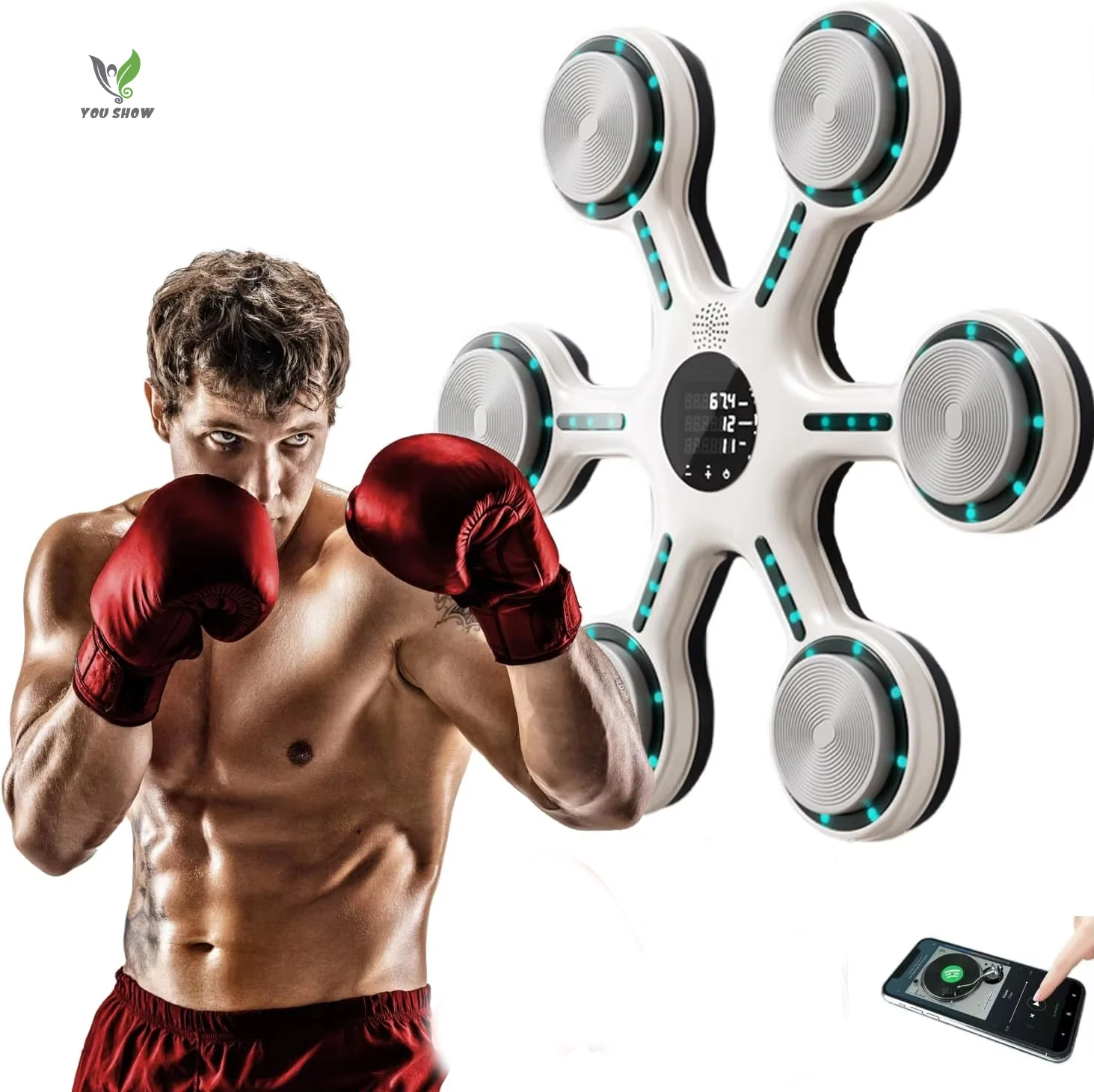 Easy Sport Installation Smart Music Boxing Machine Training Wall Mount Boxing Pad Machine With Home Focus Game