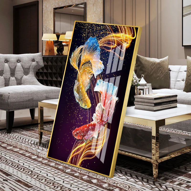  Color Goldfish 5D Crystal Porcelain Painting Living Room Wall Decoration Diamond Home Front
