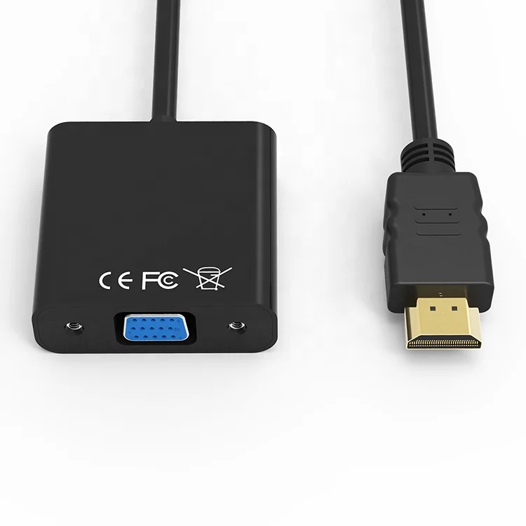 Cheap Price 1080P HDMI Male to VGA Female Adapter Male to Female Audio Video Adaptor HDMI Audio Video Cable for  HDTV PC
