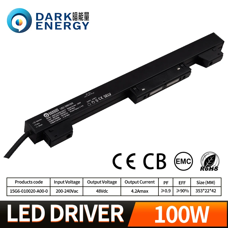 Oem Factory 220-240v Dc48v 100w 200w High Pf>0.9 Constant Voltage Led Driver Power Supply For Magnetic Suction Track Lights