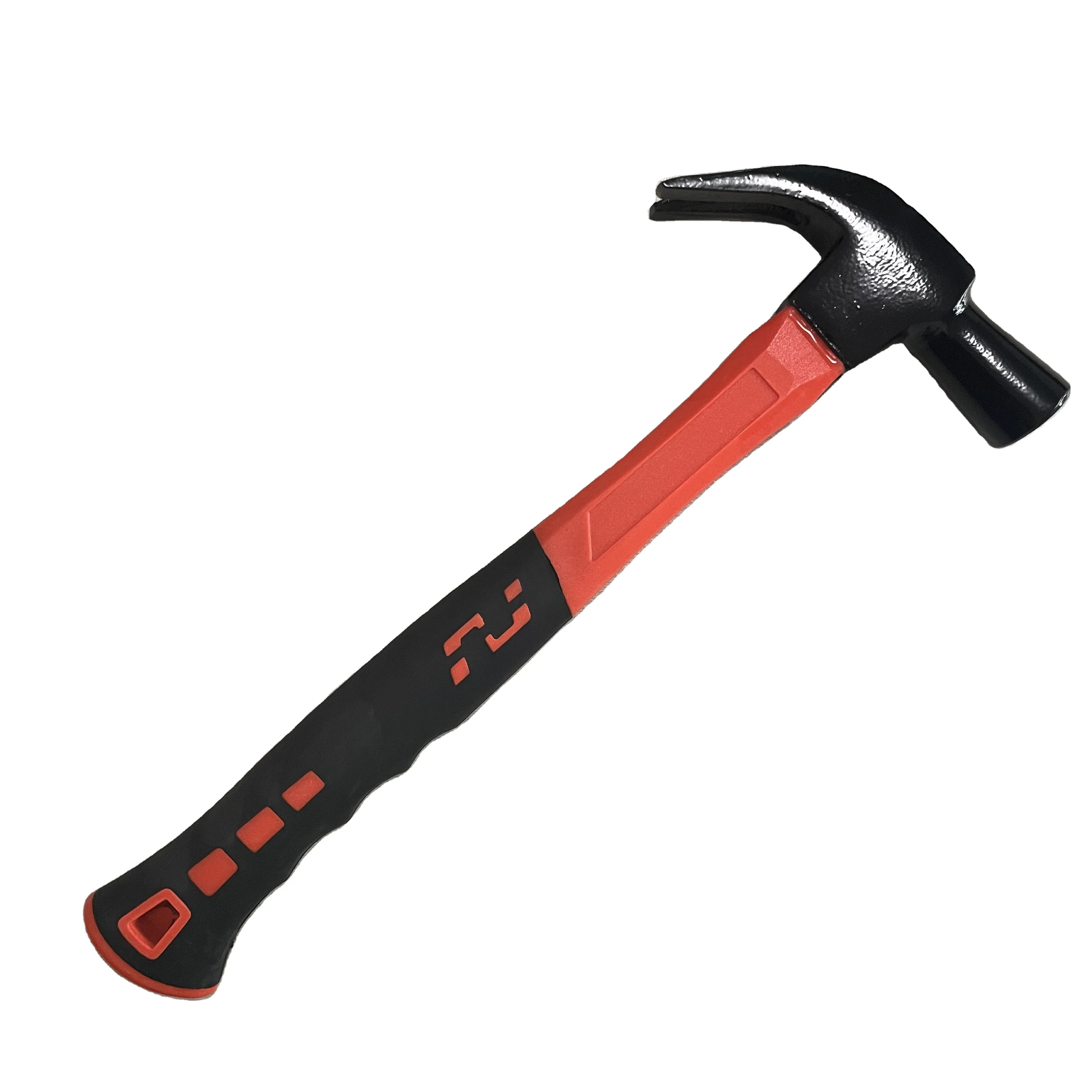 Professional 16oz carbon steel hand tool fiberglass handle claw hammer for repairing