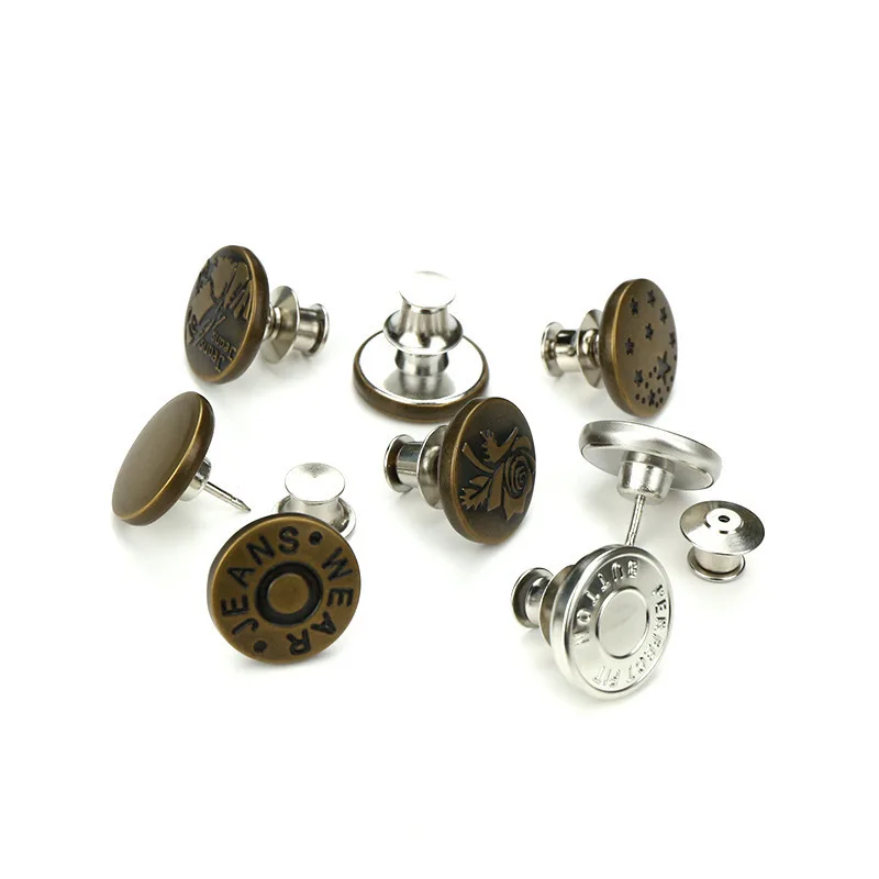 20mm adjustable pins exclusive fashion screw highwaist 4 rivets cutsom jeans buttons
