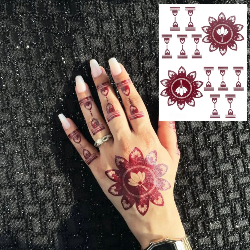 Temporary Tattoo Stencils Self Adhesive Hand Henna Tattoo Stencil Sticker