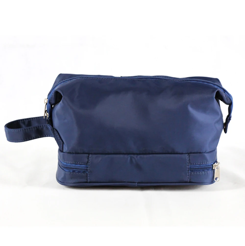 Wholesale Travel Bag Waterproof Cosmetic Case with Zipper and Hasp Fashionable Solid Nylon Style luxury makeup bag