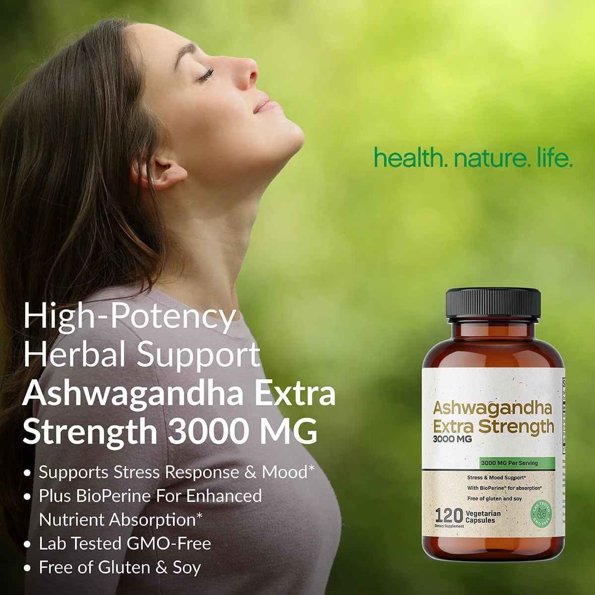 Custom Ashwagandha Capsules Sleep Pills Stress Relief Mood Support KSM 66 Ashwagandha Capsules Strength 3000mg Energy Support