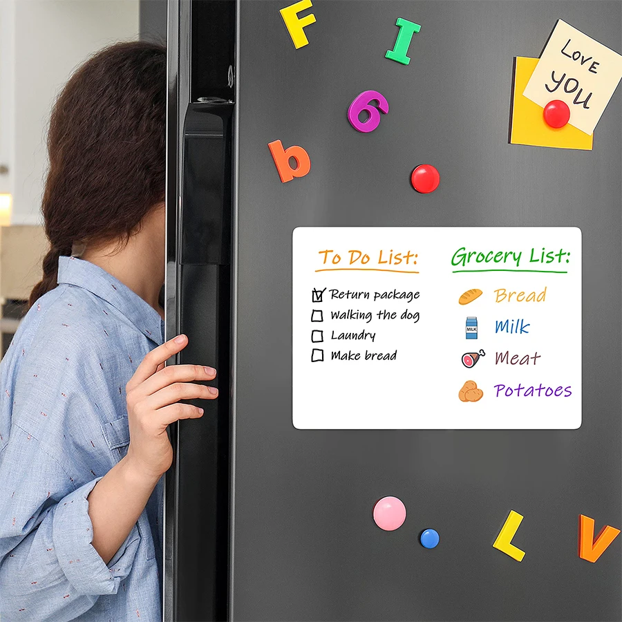 A3 A4 Small Magnetic Dry Erase Whiteboard Sheet for Refrigerator , Fridge Organizer and Planner , Fridge Whiteboard for Kitchen