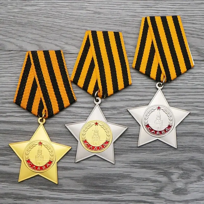Design Your Own Star Shape Gold Award Souvenir Medal Religious Medals With Ribbon Sport Metal