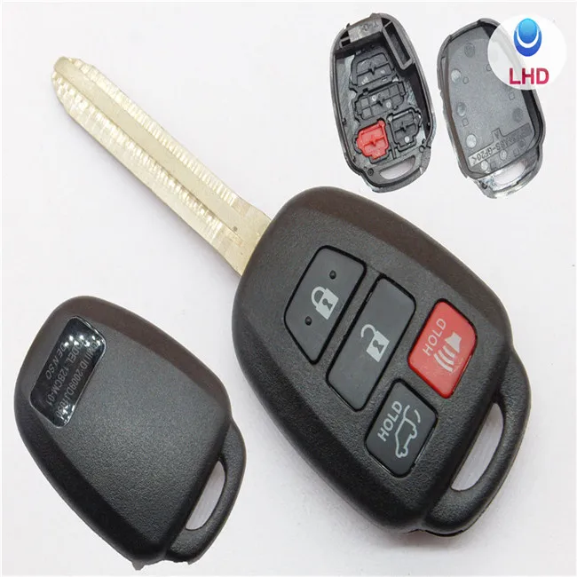 Replacement Blank Toyot 3+1 Buttons Remote Key Shell With Toy43 Blade