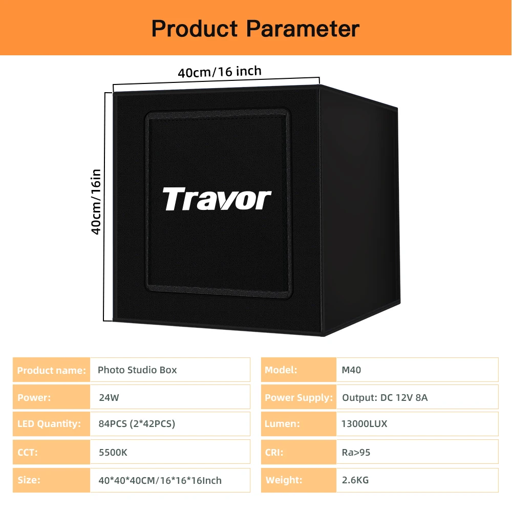 Travor M40 professional camera shoot mini studio light room photography tent led photo soft box