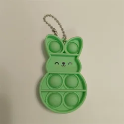 New Cute Silicone Rabbit Stress Relief Keychain Easter Bunny Push Bubble Pop Keychain Toys for Easter days