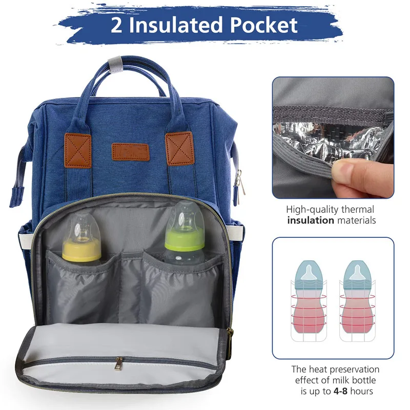 High quality Portable diaper backpack with Large Capacity Best Travel Bag Backpack for Moms Dads nappy bag