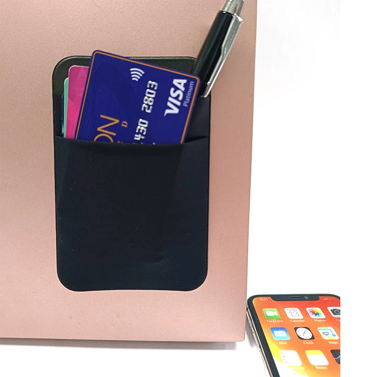 Special Offer Customized Black Elastic 2 Slots Stick On Phone Wallet Phone Pocket Card Holder