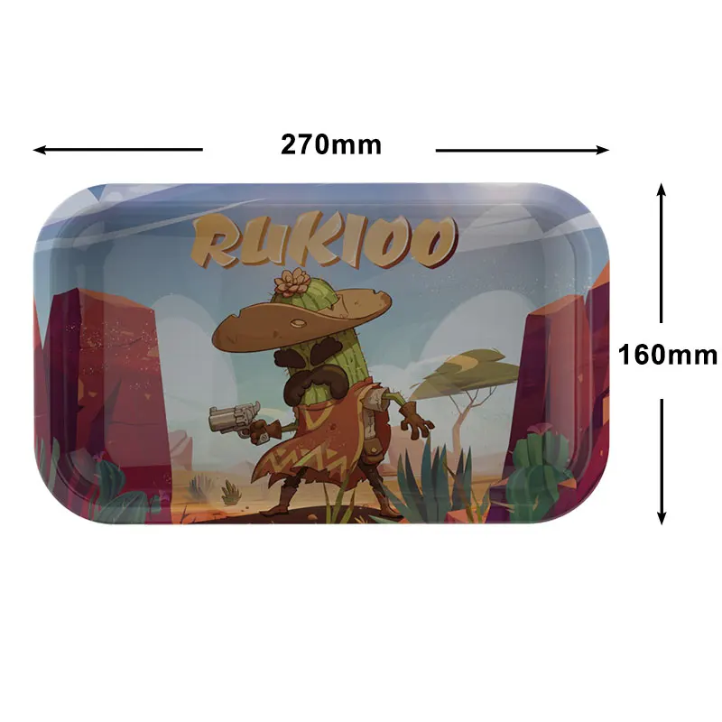 Wholesale Custom Rolling Tray Set Tin Rolling Tray 27*16cm 3d Metal Rolling Tray