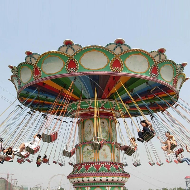 Outdoor Hot Sale Fun Amusement Park Thrilling Rotating Flying Chair Fairground Games Luxury Large Flying Chair with Shaking Head