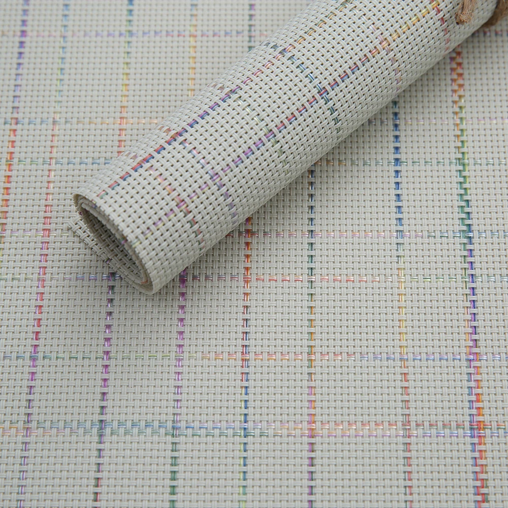 Vinyl Pvc Lattice Grid Placemat for Kitchen Eco-friendly Fabric New Design Customized Mats & Pads Rectangle CLASSIC