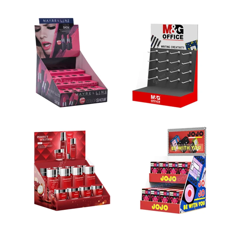 Cardboard Display Stand Eco-friendly cosmetics countertop counter Corrugated Cardboard Display Box Display Racks For Shops